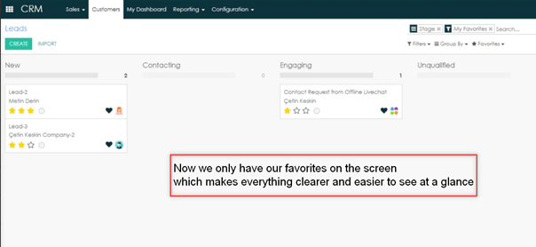 Favourites Feature - favourite leads Favourites Feature