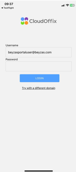 CloudOffix - Mobile App Login for Portal Users