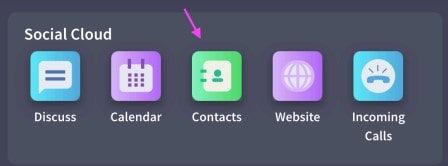 Go to Contacts app from Social Cloud.