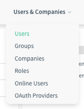 CloudOffix - Users&Companies Menu