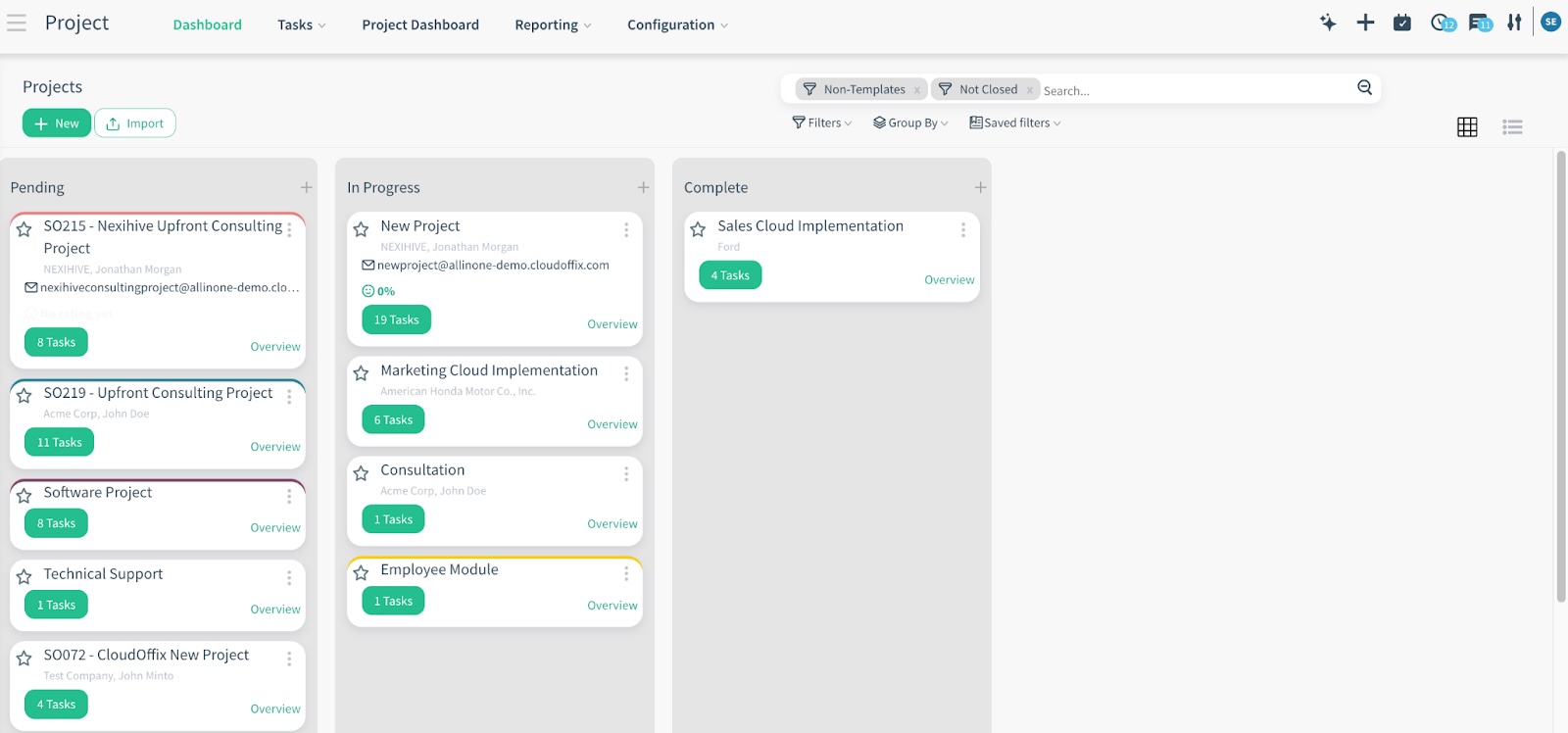 Project App Kanban View