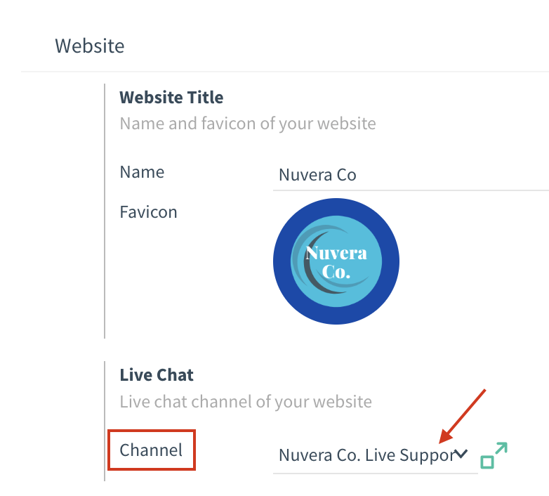 Live Chat Website Settings