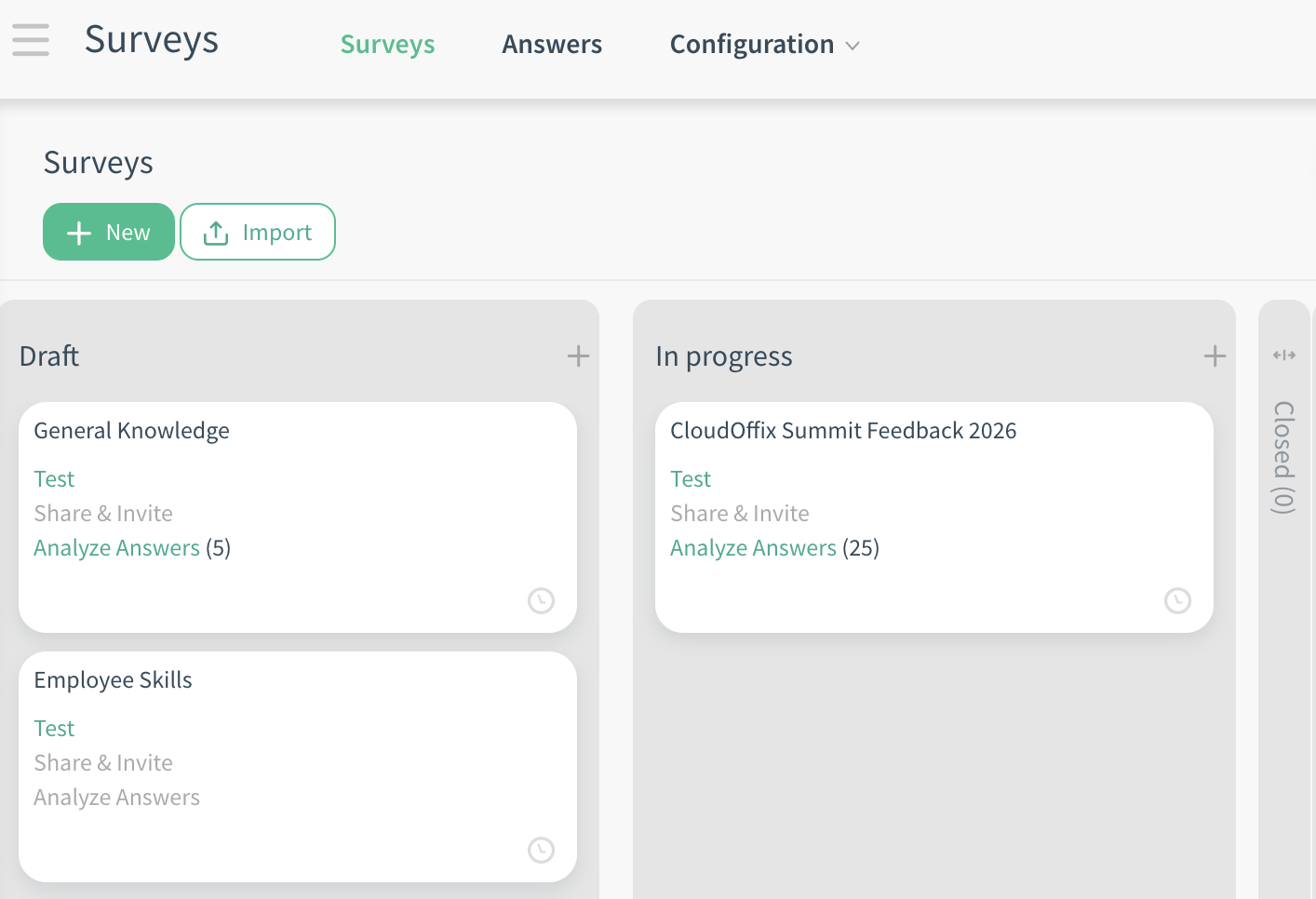 Surveys Kanban View