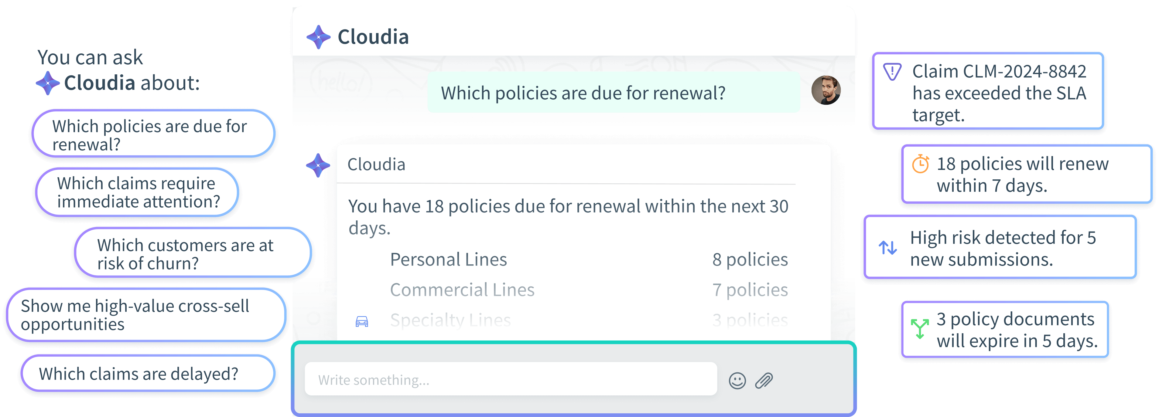 Cloudia AI Chat Interface