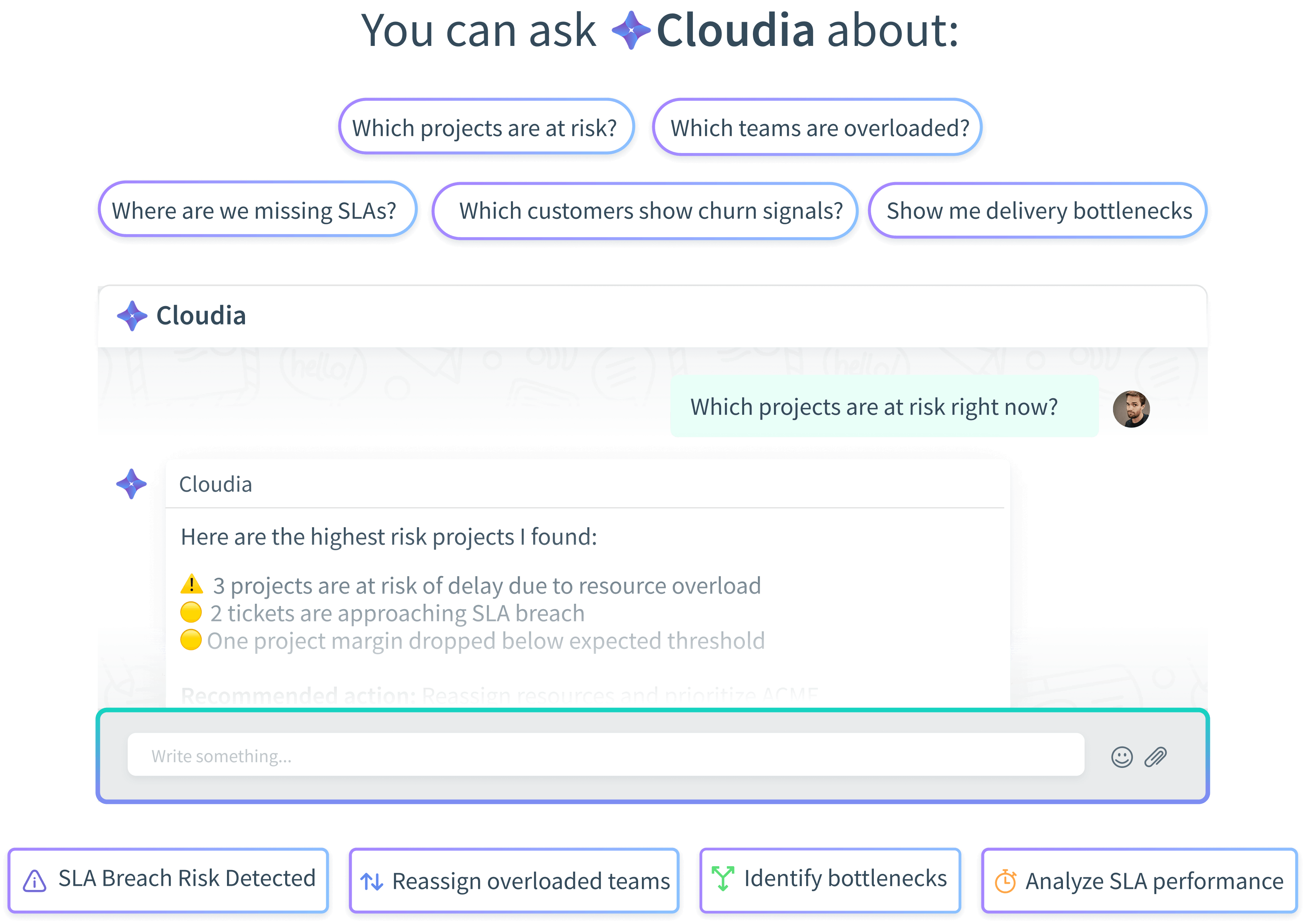 Cloudia AI Chat Interface