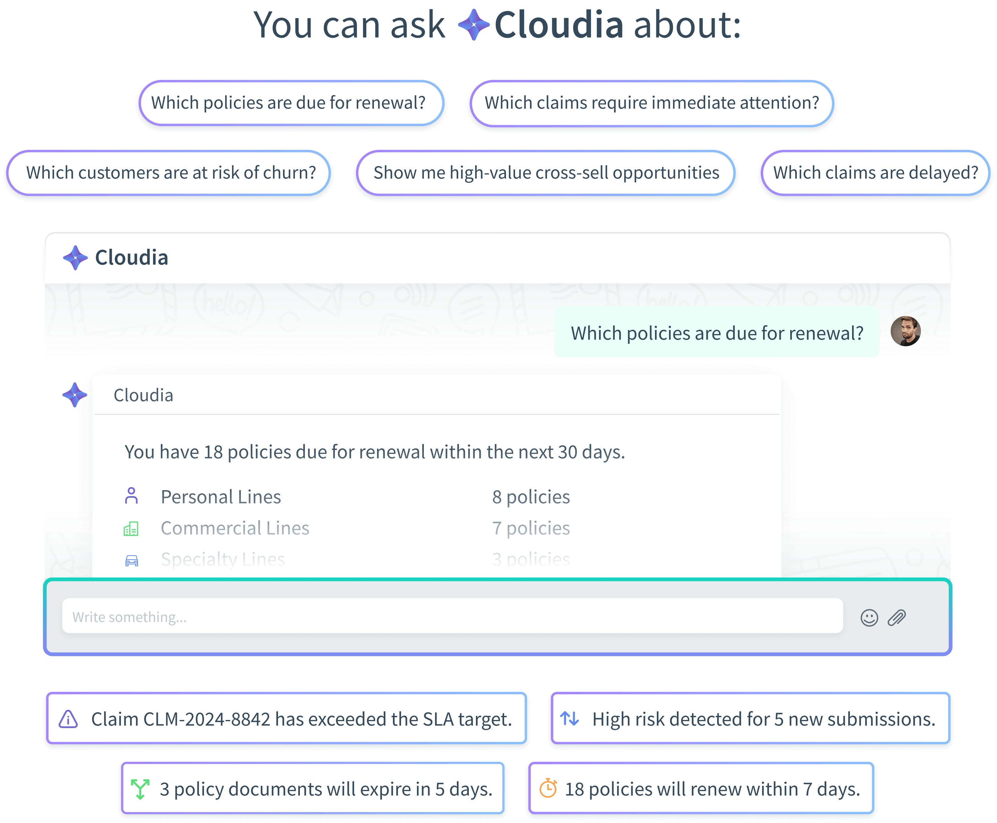 Cloudia AI Chat Interface