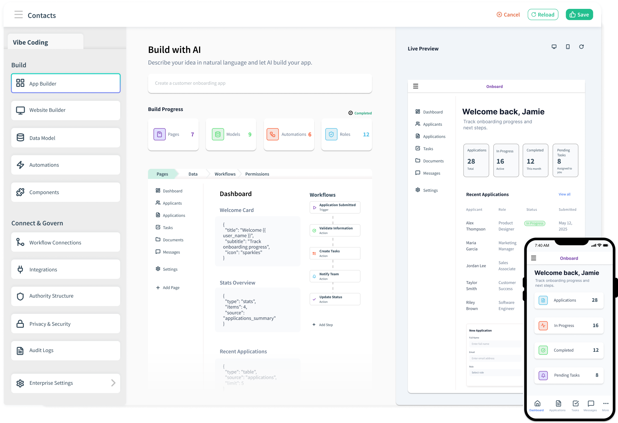 App Builder Interface