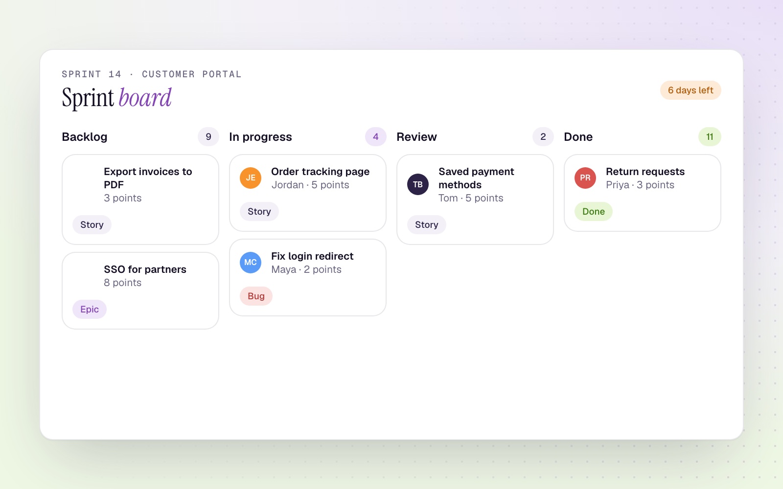 Agile project management, streamlined.